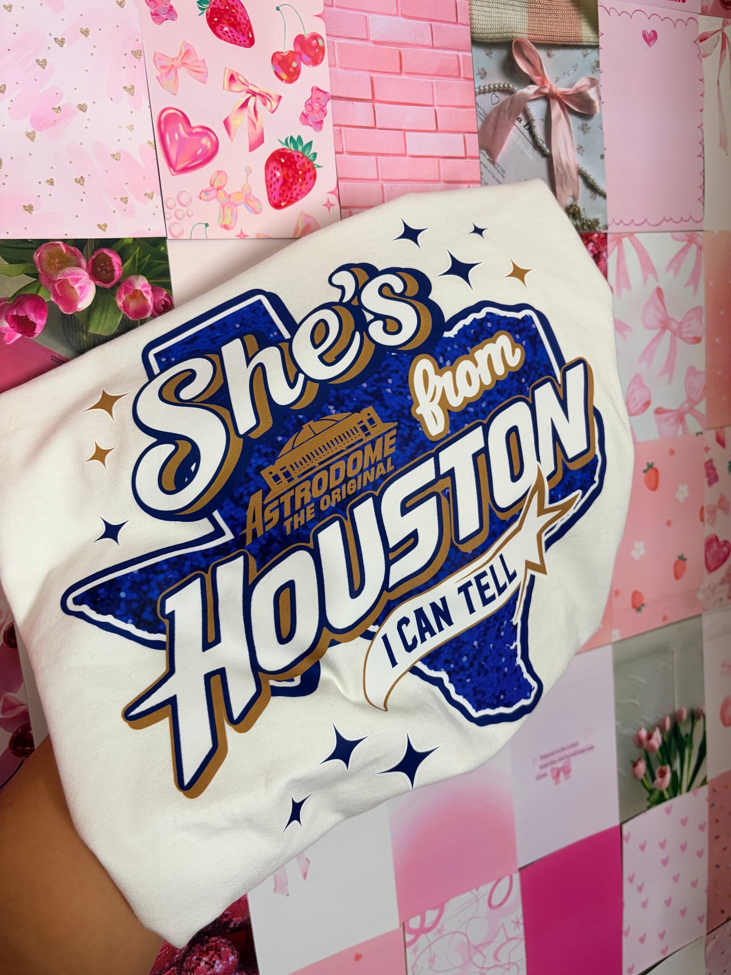 shes from houston white tee