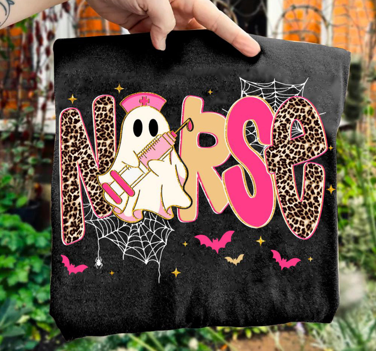 nurse ghost black tee