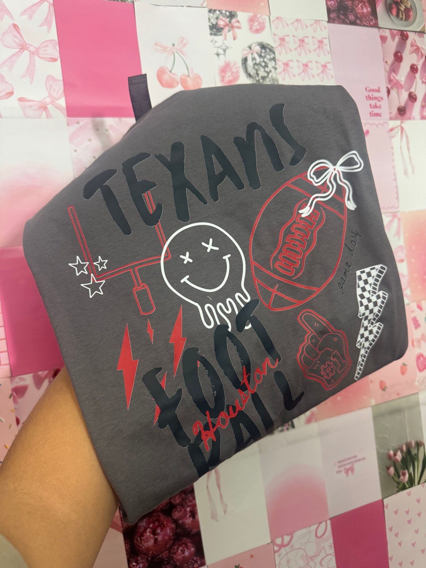 Texans Football Charcoal Tee
