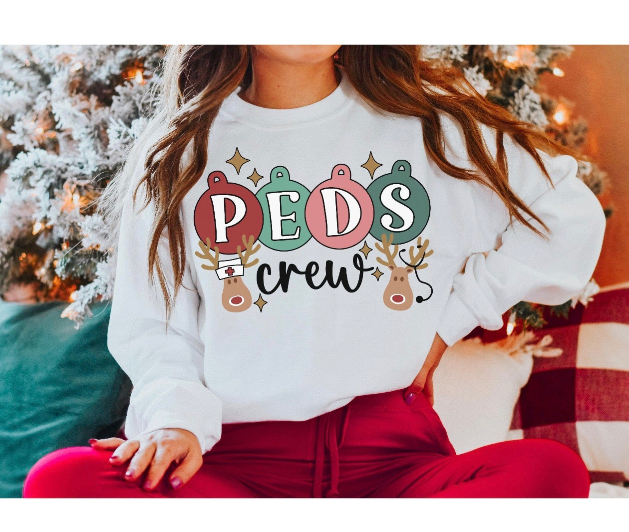 peds crew white sweatshirt