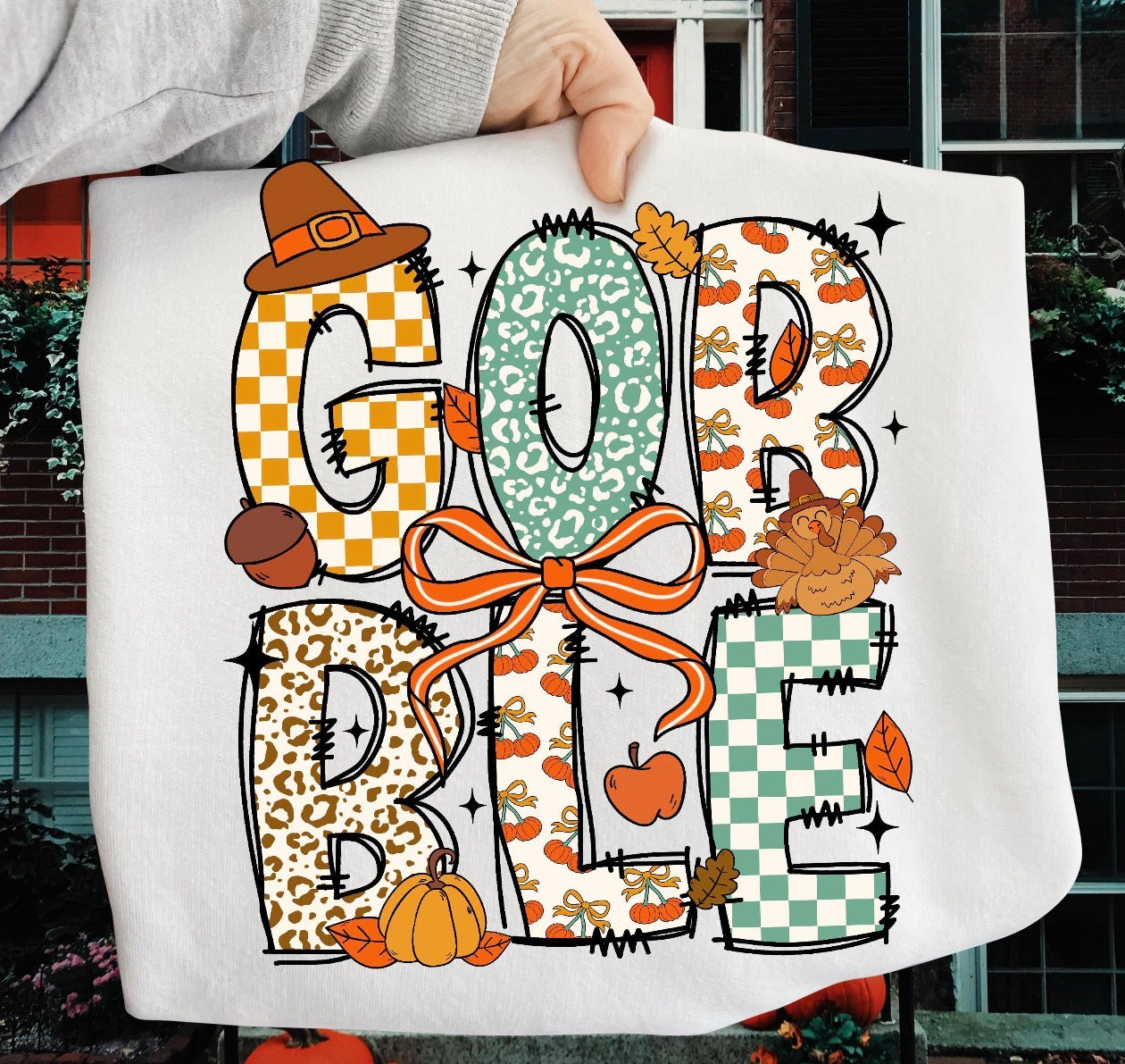 gobble white tee