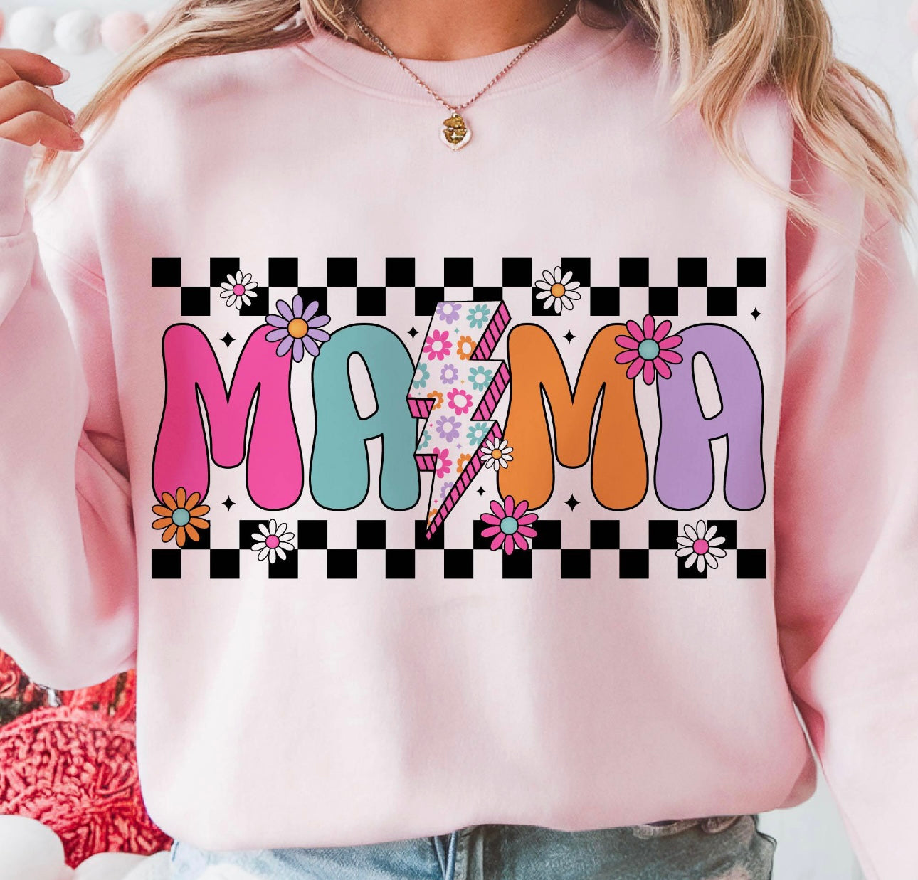 MAMA floral pink tee