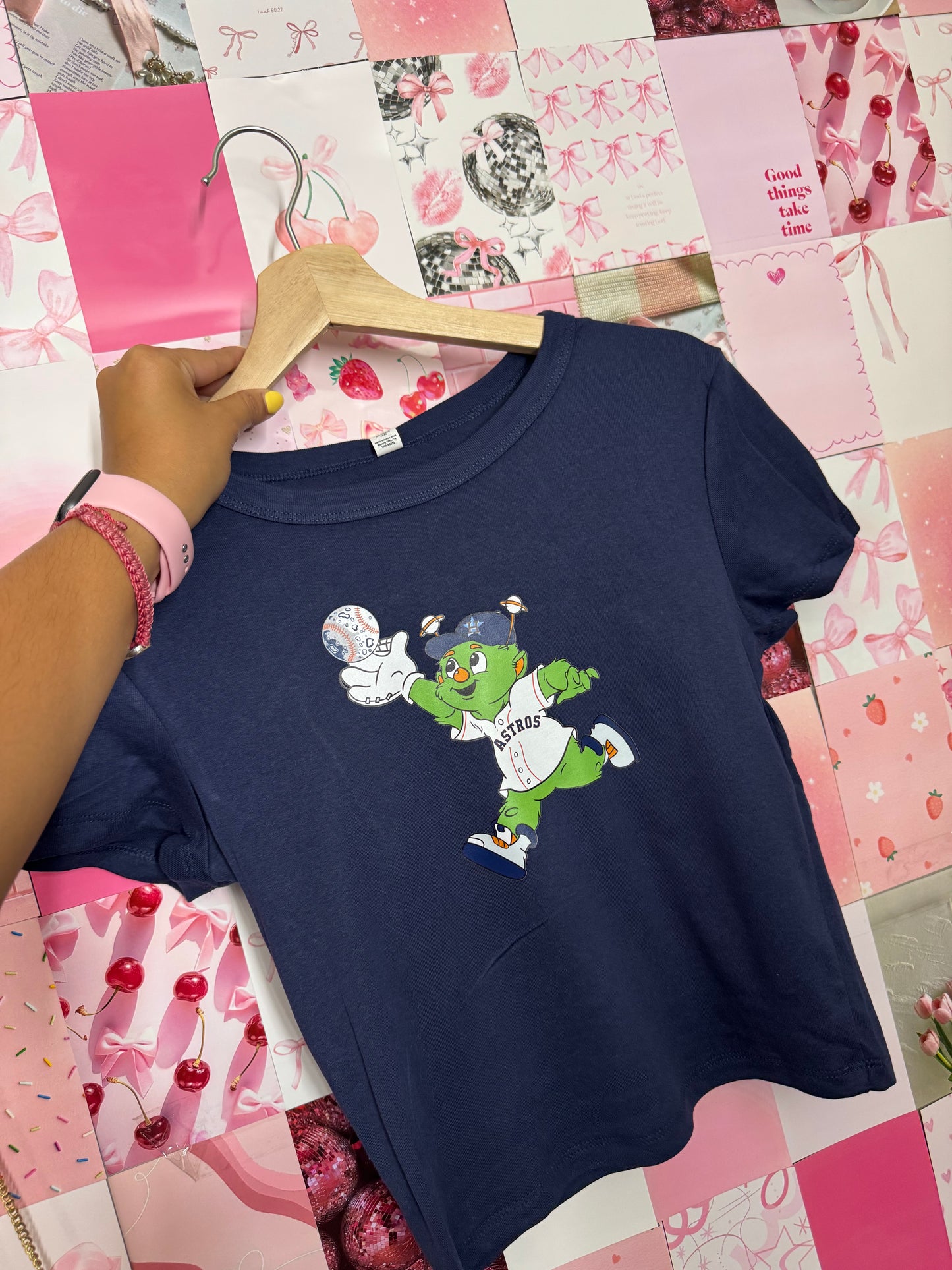 orbit navy baby tee