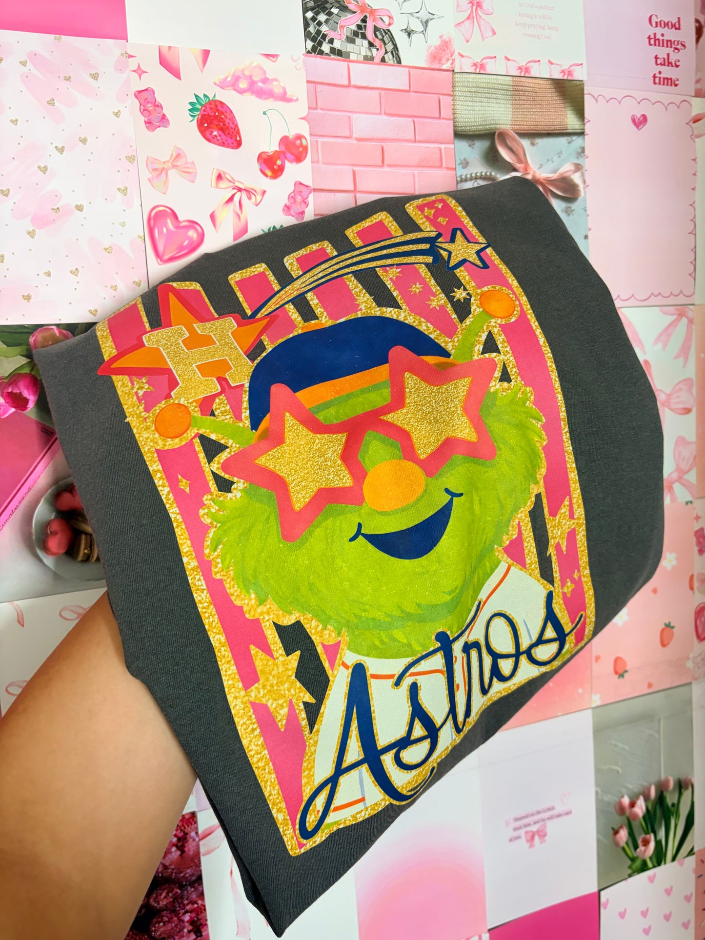 Astros Charcoal Tee FRONT ONLY.