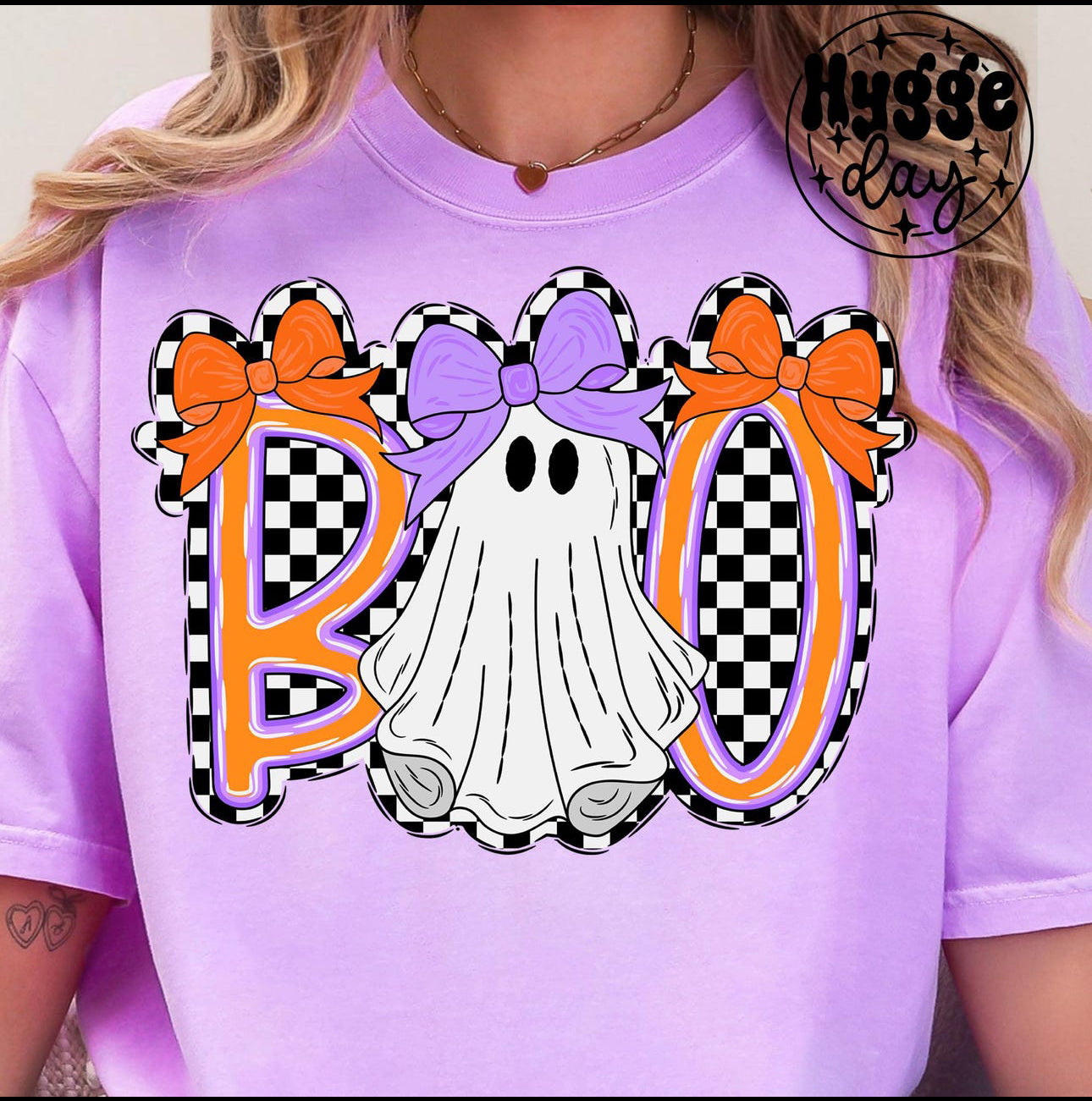 boo ghost purple tee