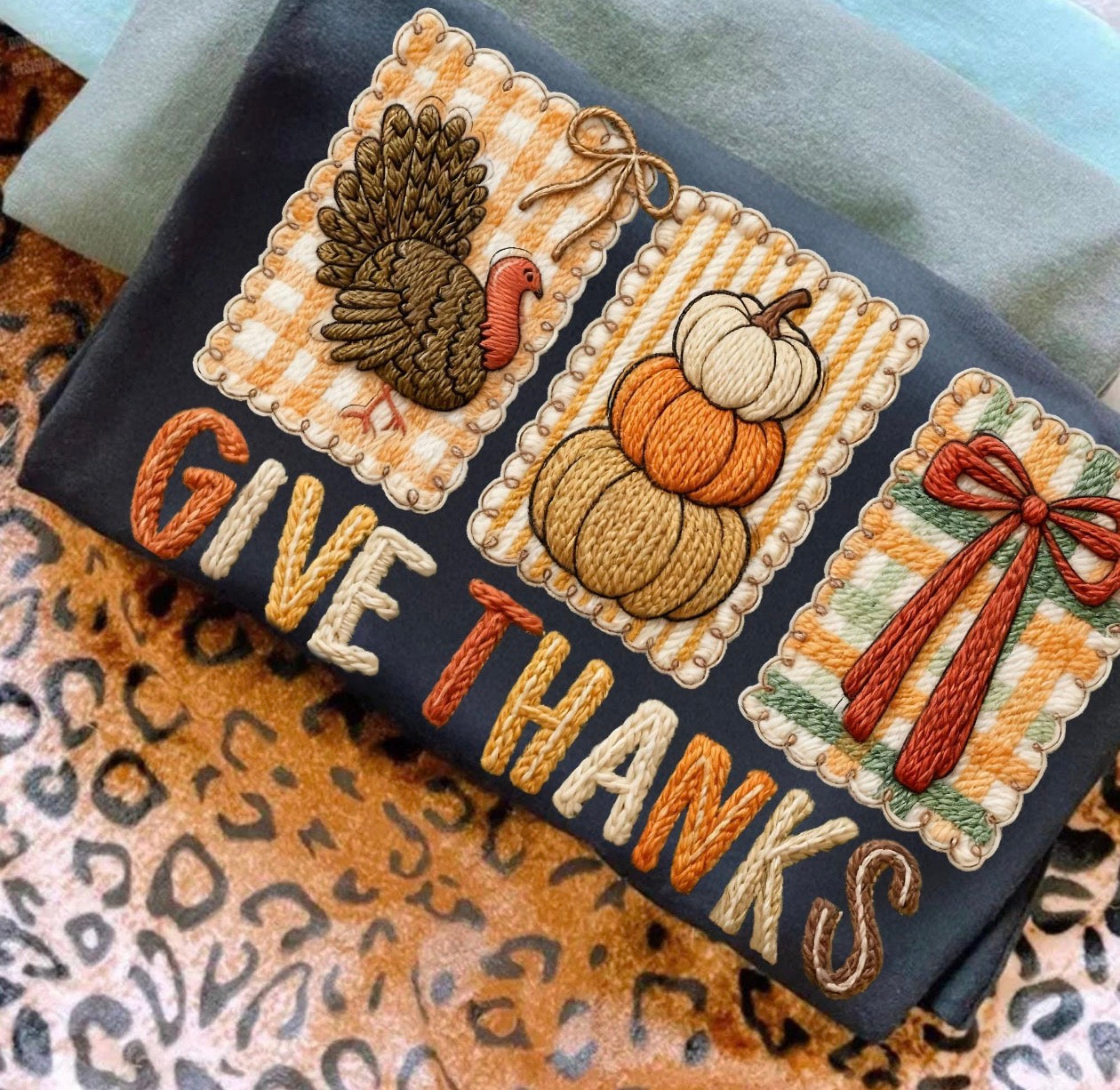 give thanks grey tee