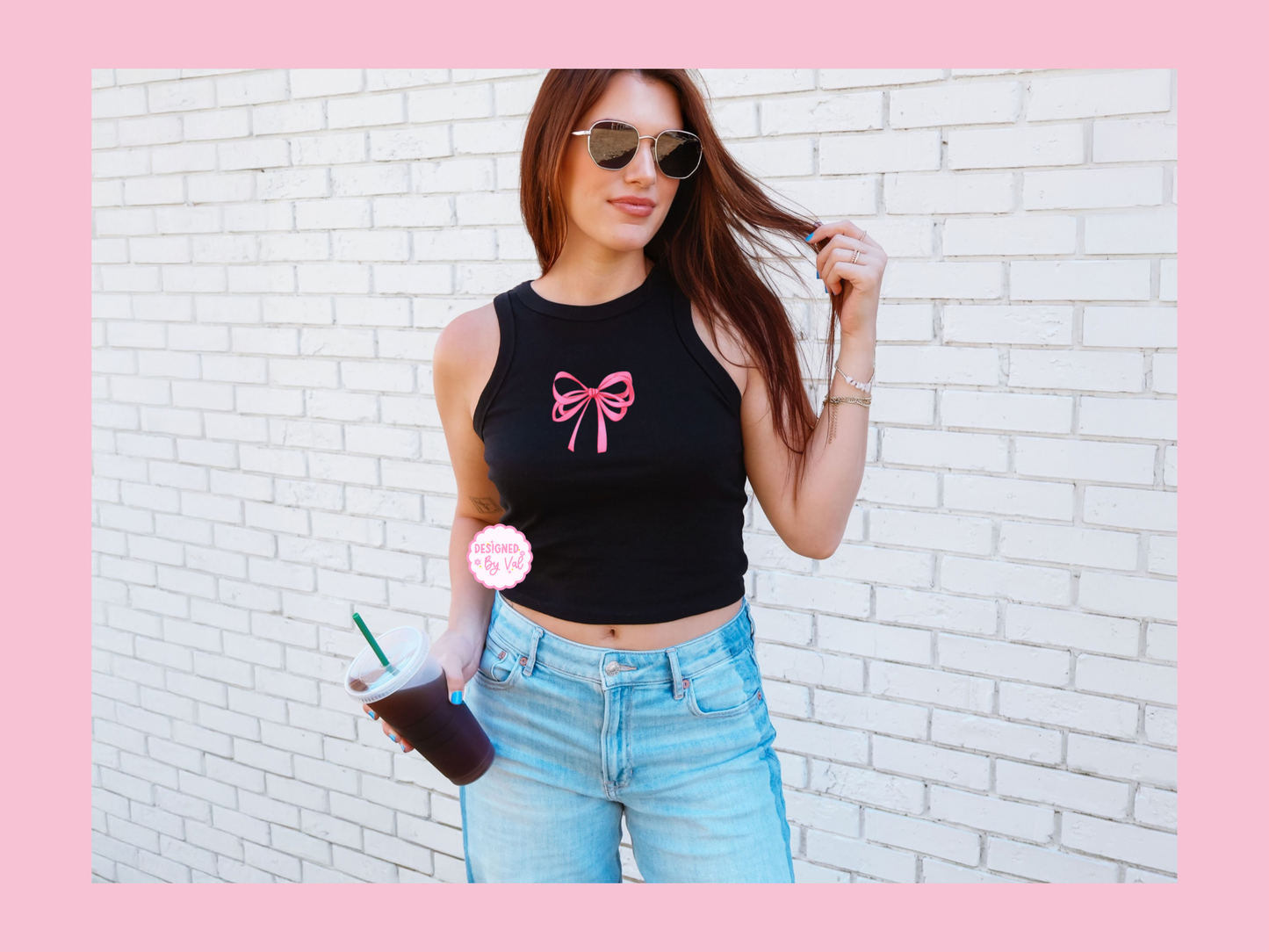 Pink Bow // Black Tank