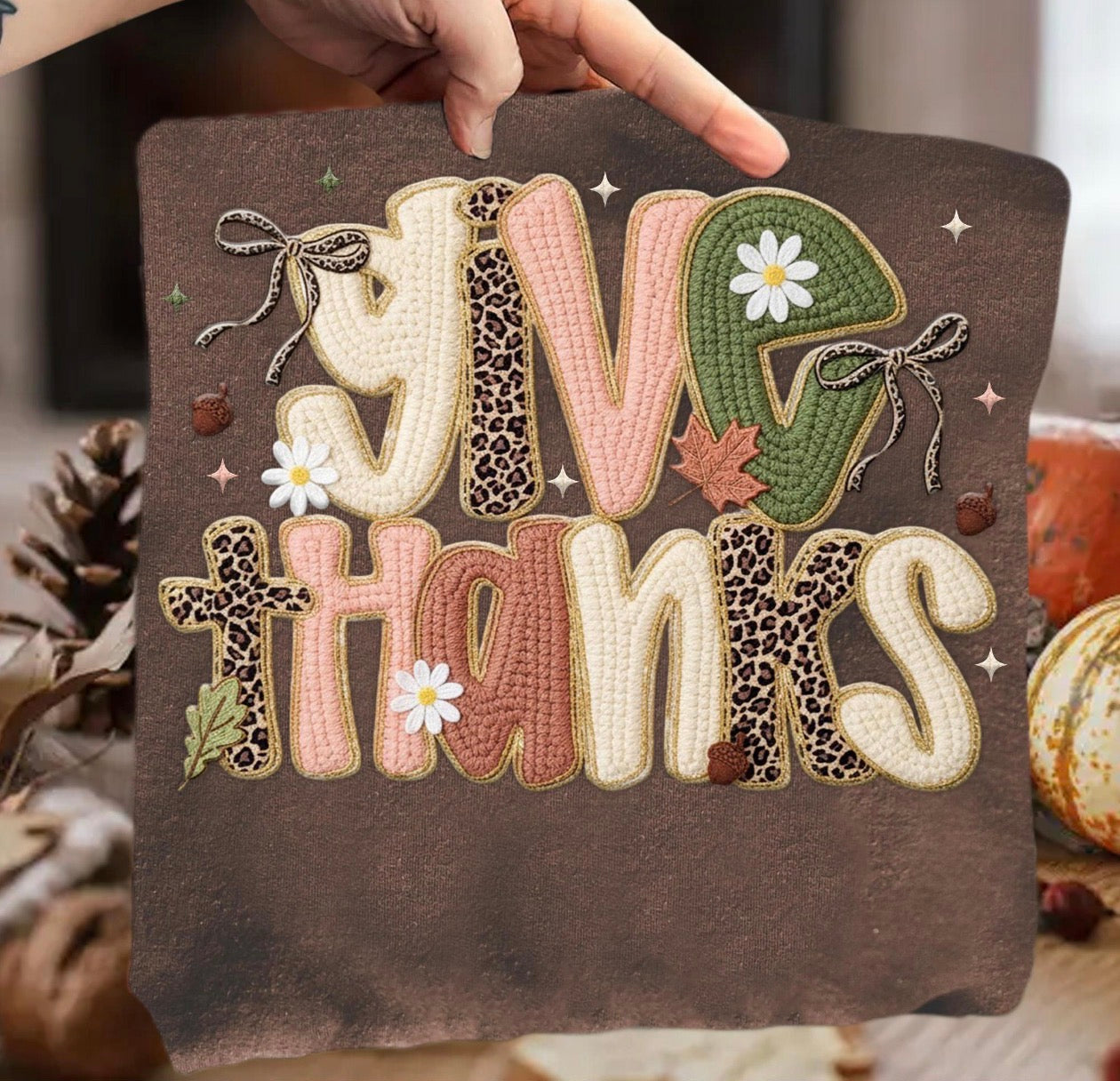 give thanks brown tee