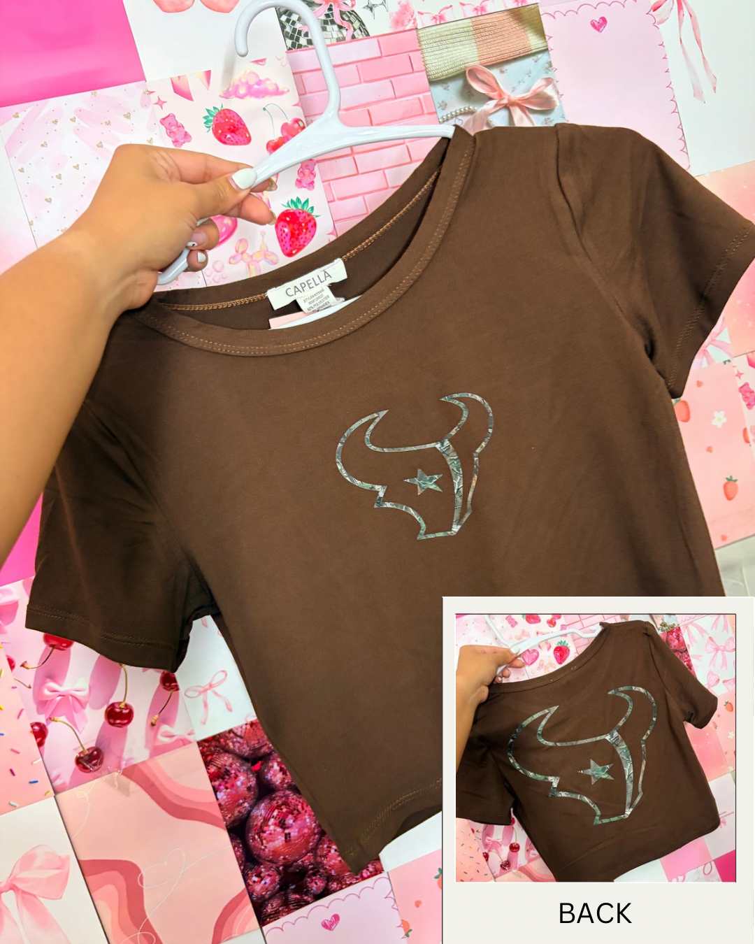 texans camo brown crop