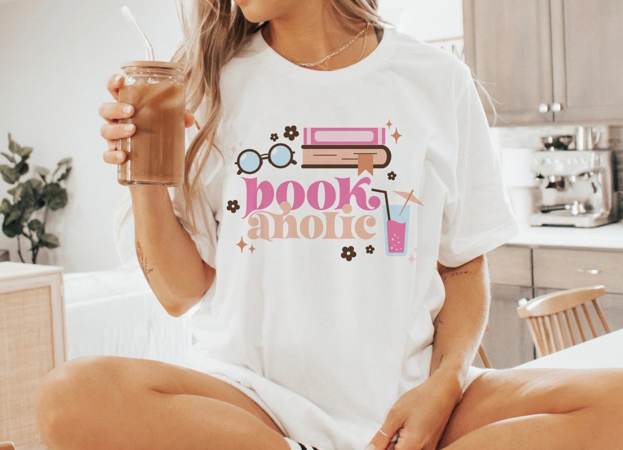 book aholic white tee