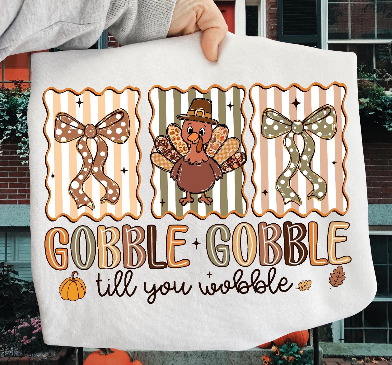 gobble gobble white tee