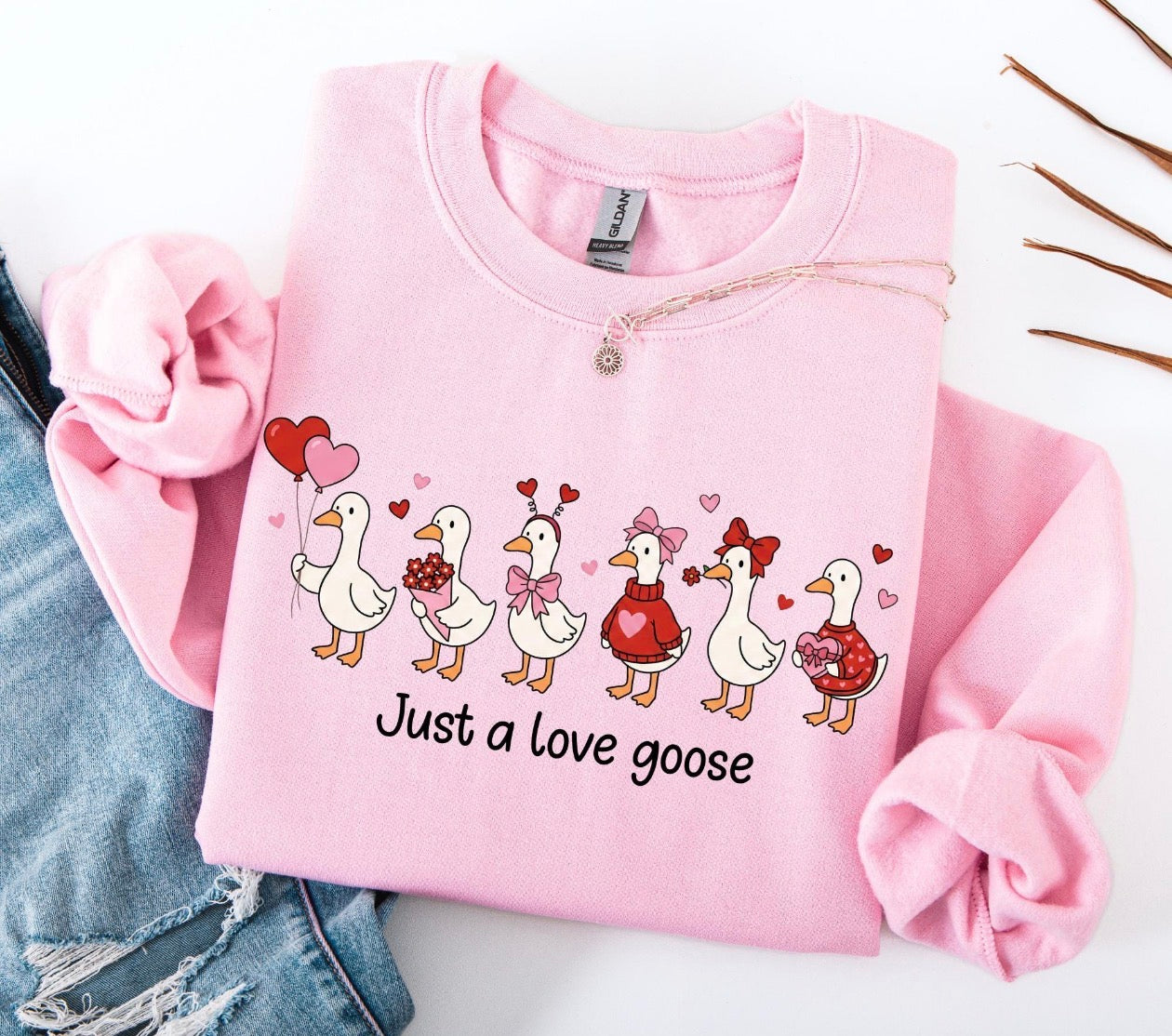 just a love goose pink SHIRT