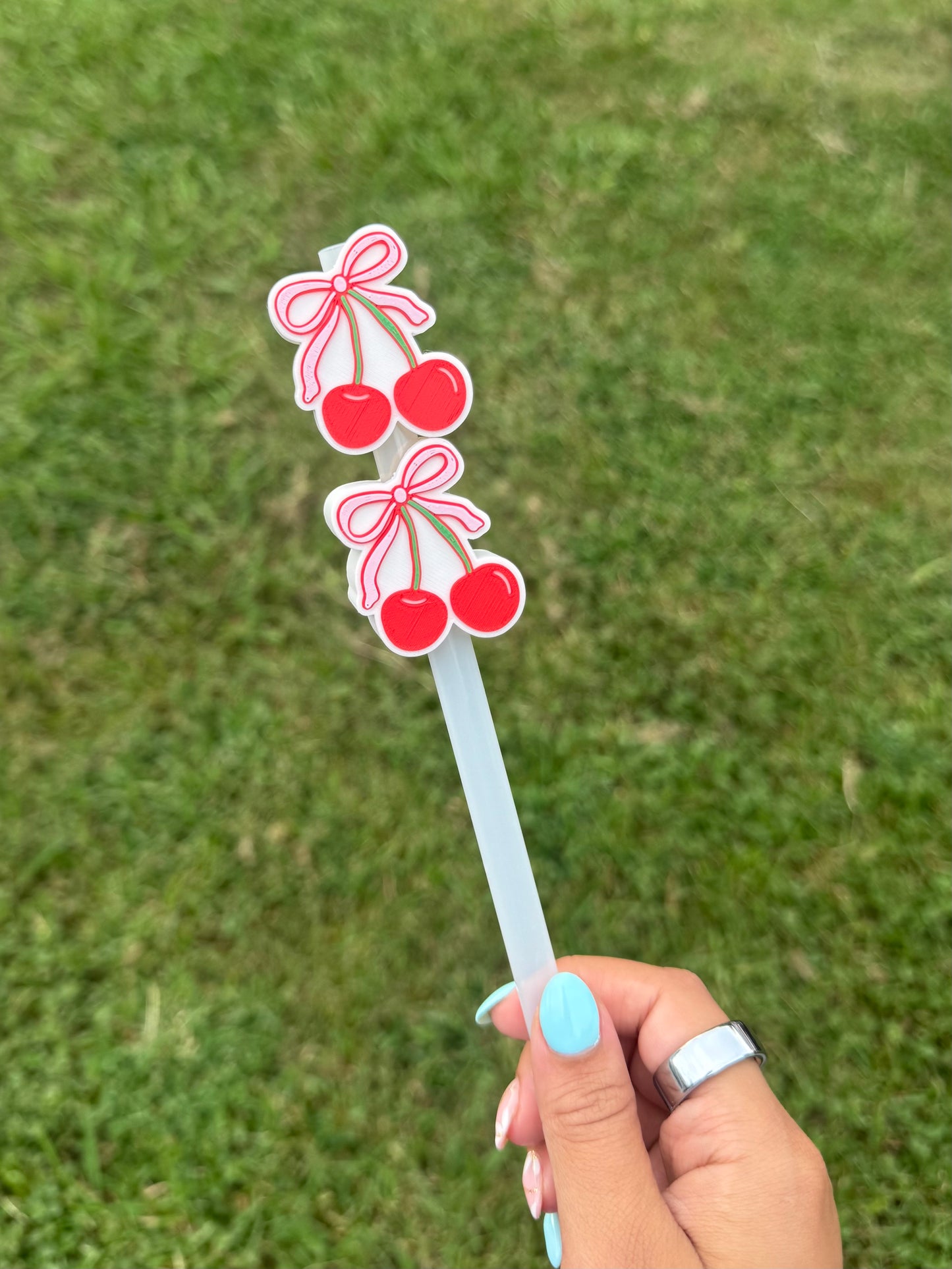 Cherry Stanley Straw topper