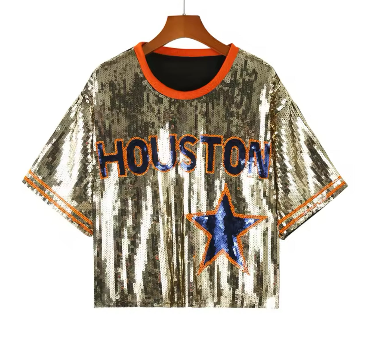 Sequined GOLD with Houston Shirt ONE SIZE