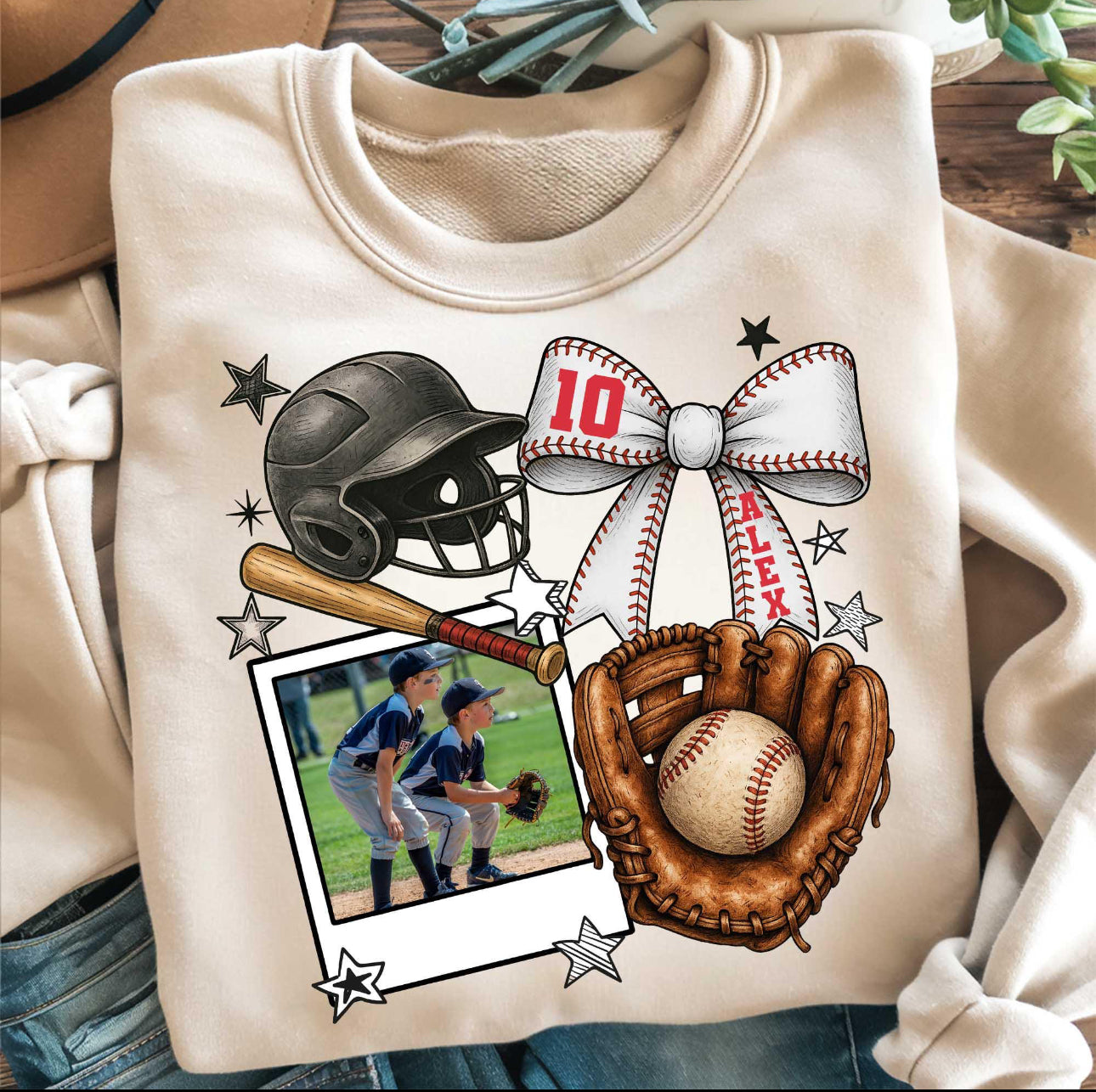 custom baseball beige tee