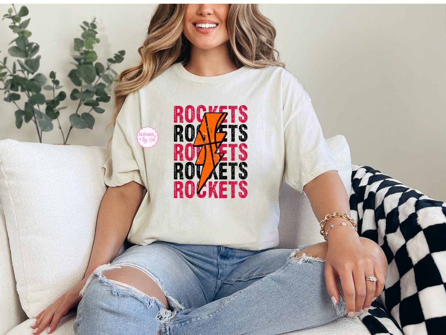 Rockets lightning Beige tee