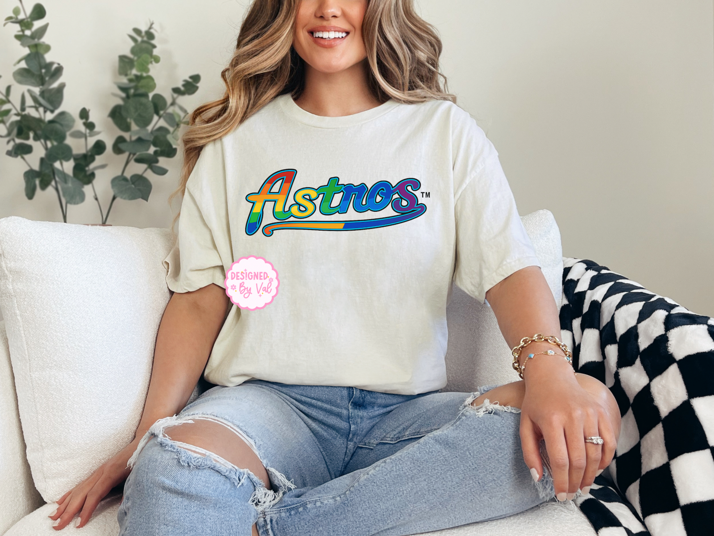 Astros Pride Beige tee