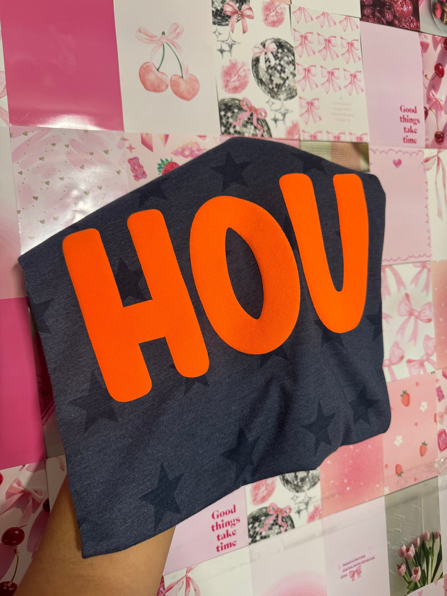 HOU navy star tee