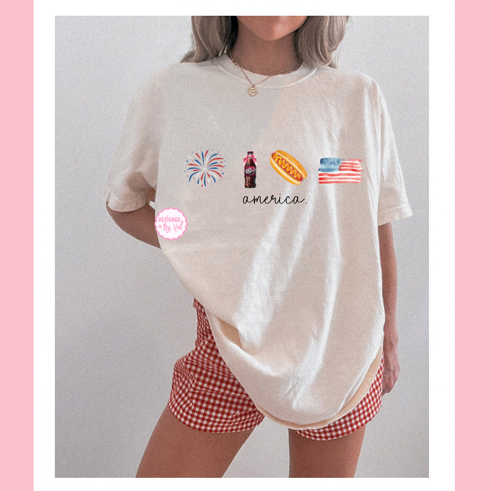 America beige tee