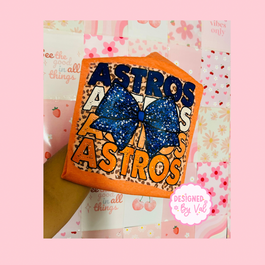 Astros glitter bow