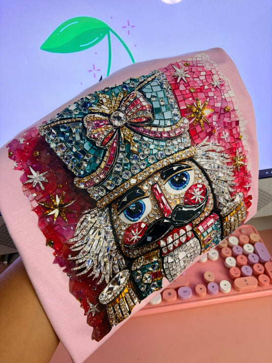 glitter nutcracker pink tee