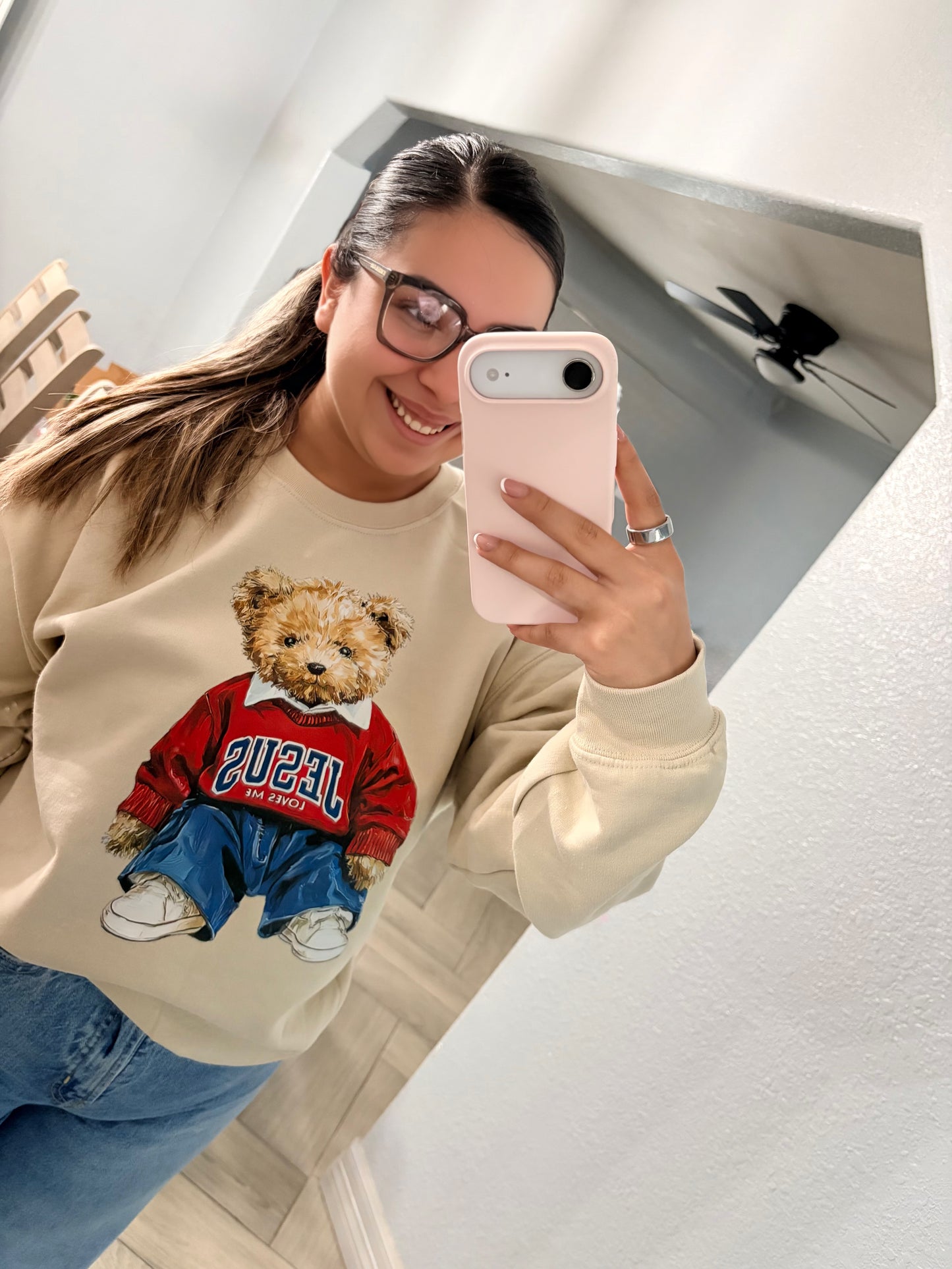 jesus bear beige sweatshirt