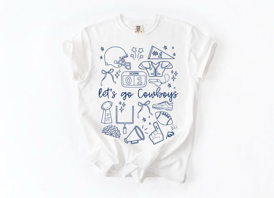 lets go cowboys white tee