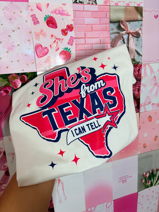 She’s from Texas I can tell WHITE TEE