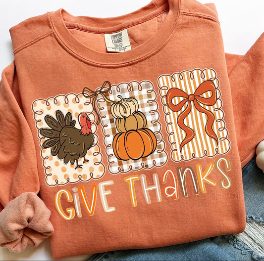 give thanks orange tee
