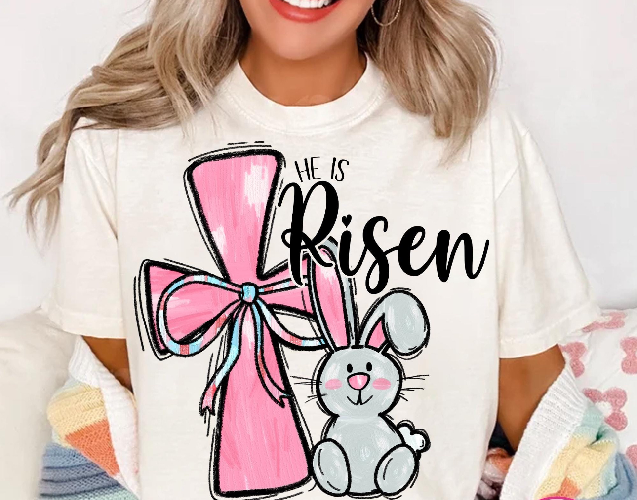 He is Risen : Bunny Beige tee