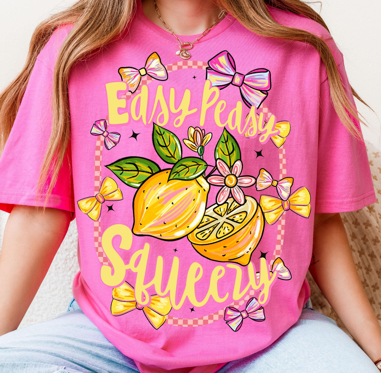 Easy Peasy HOT PINK tee