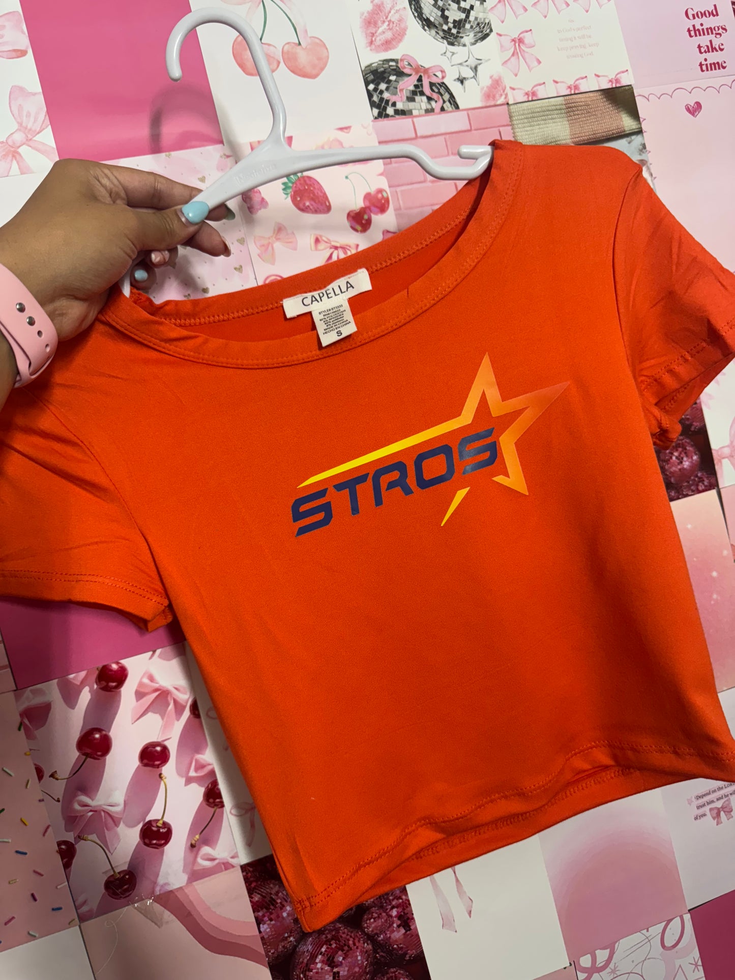 Stros’ Logo orange crop top