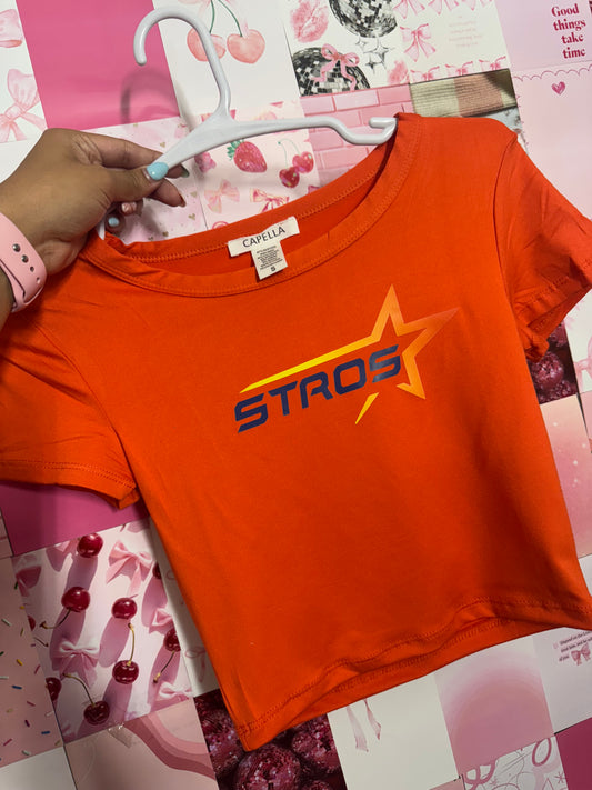 Stros’ Logo orange crop top