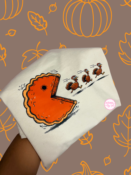 pac-man pie beige tee