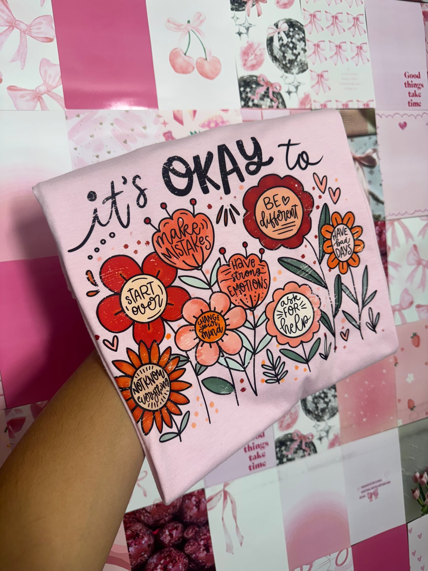 It’s okay pink tee