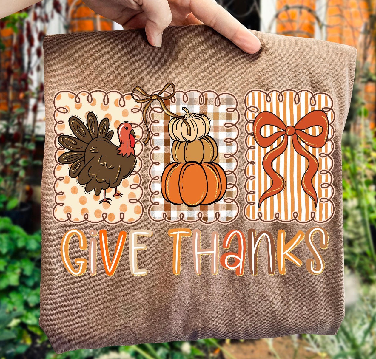 give thanks brown tee