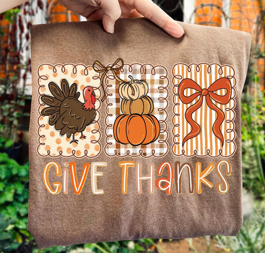 give thanks brown tee