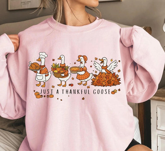 just a thankful goose pink T SHIRT