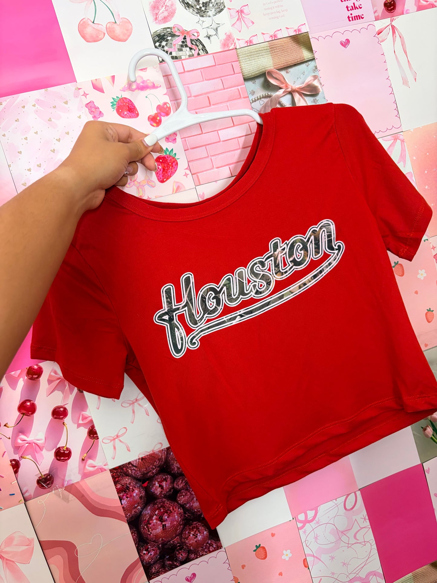 houston camo red crop