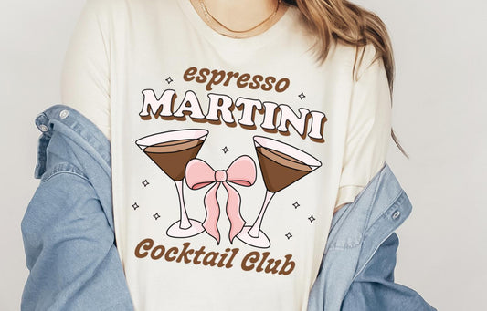 Espresso Martini Cocktail Club Beige Tee
