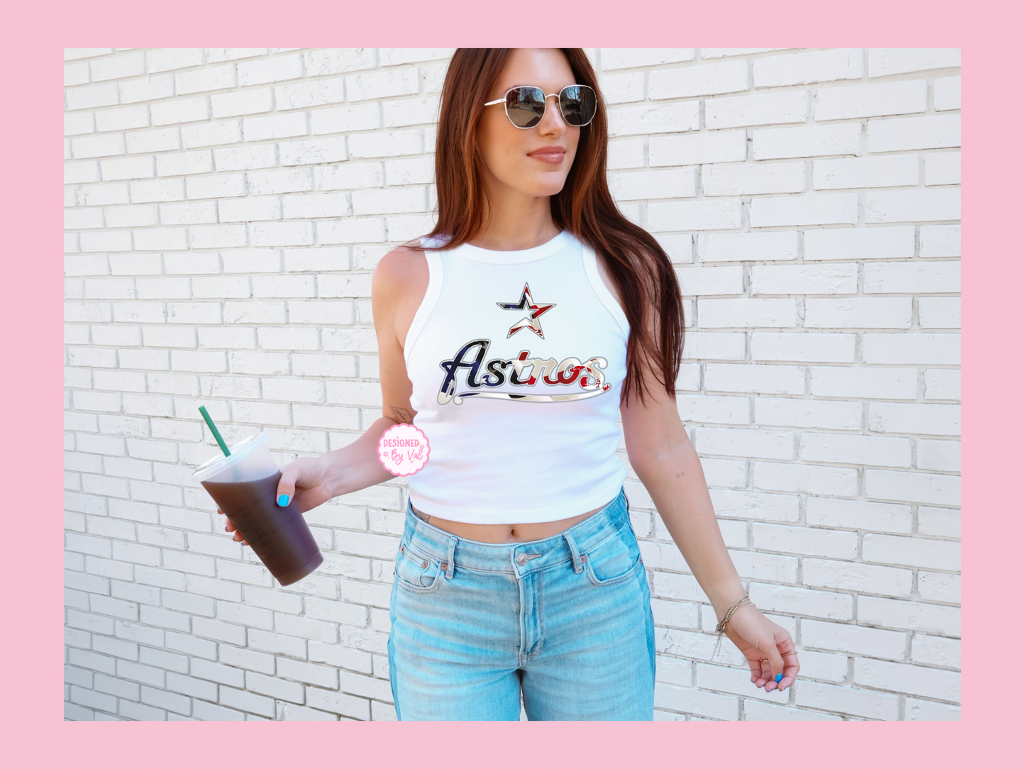 Astr** logo USA flag   White Tank