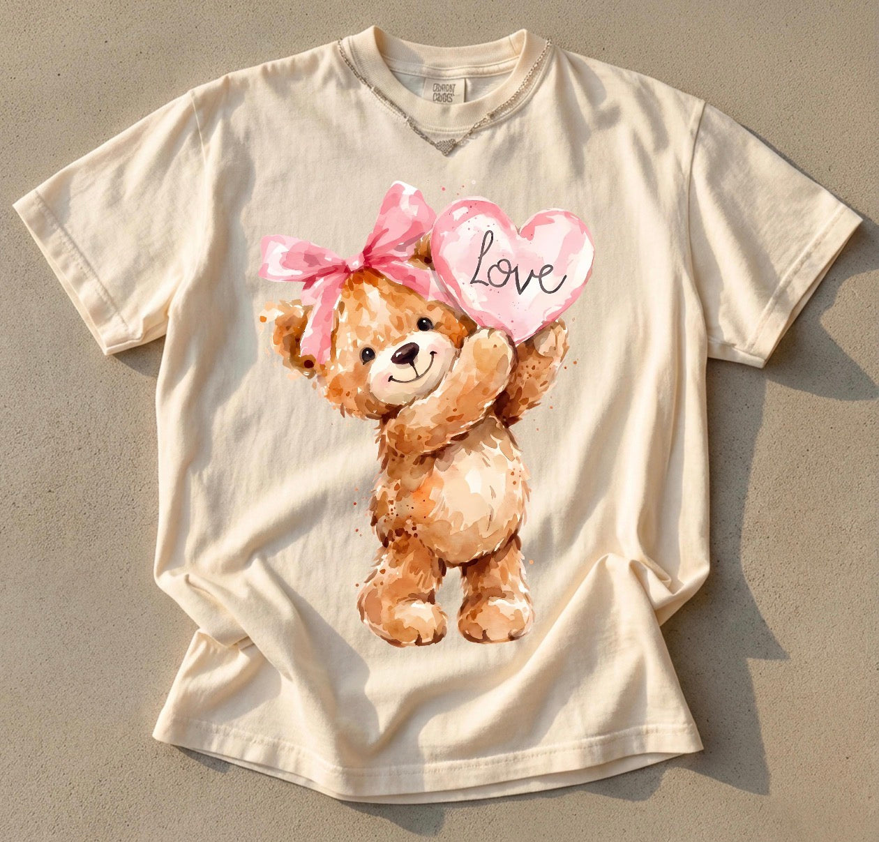 teddy bear beige tee