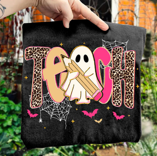 teach ghost black tee