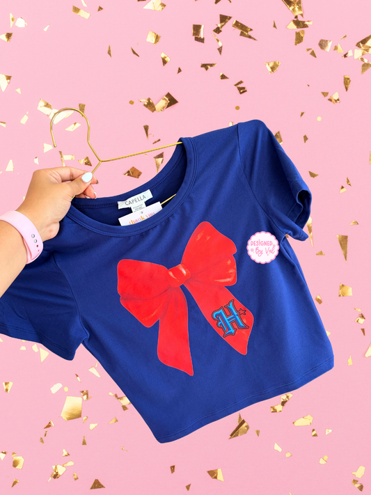 texans bow navy bay tee
