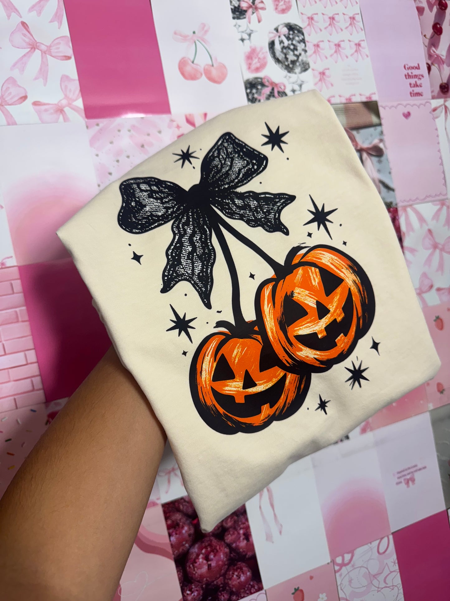 pumpkins beige tee