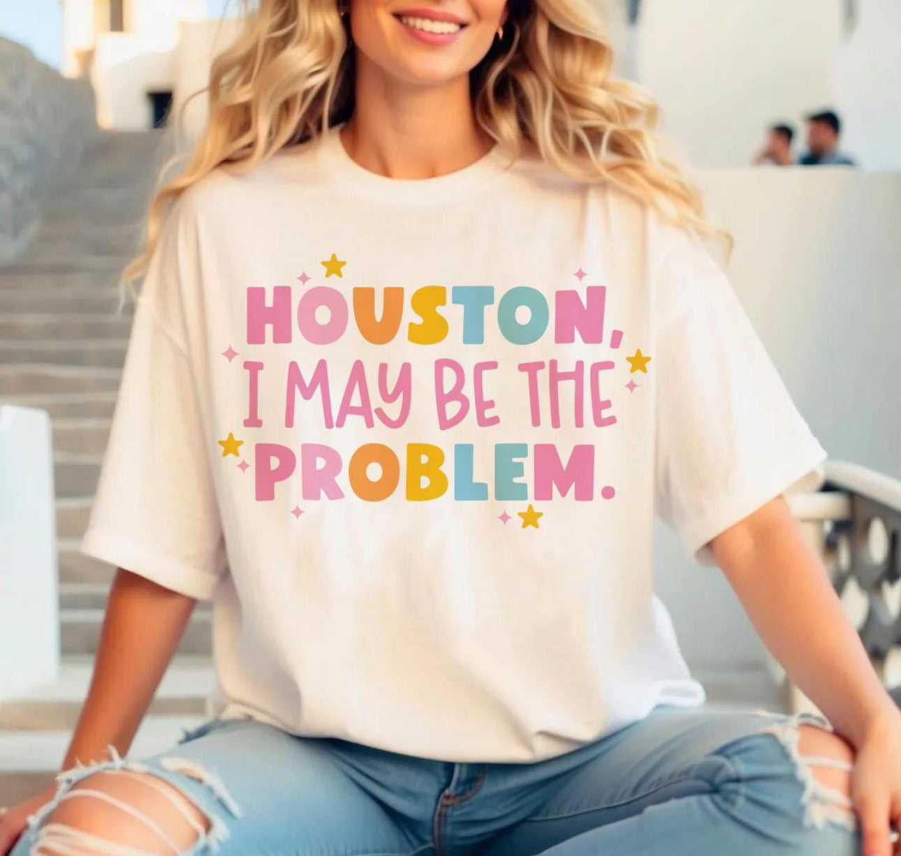 houston, i may be the problem Beige Tee