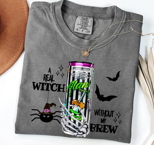 a real witch without my brew charcoal tee