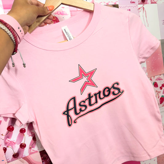 Astros pink baby tee