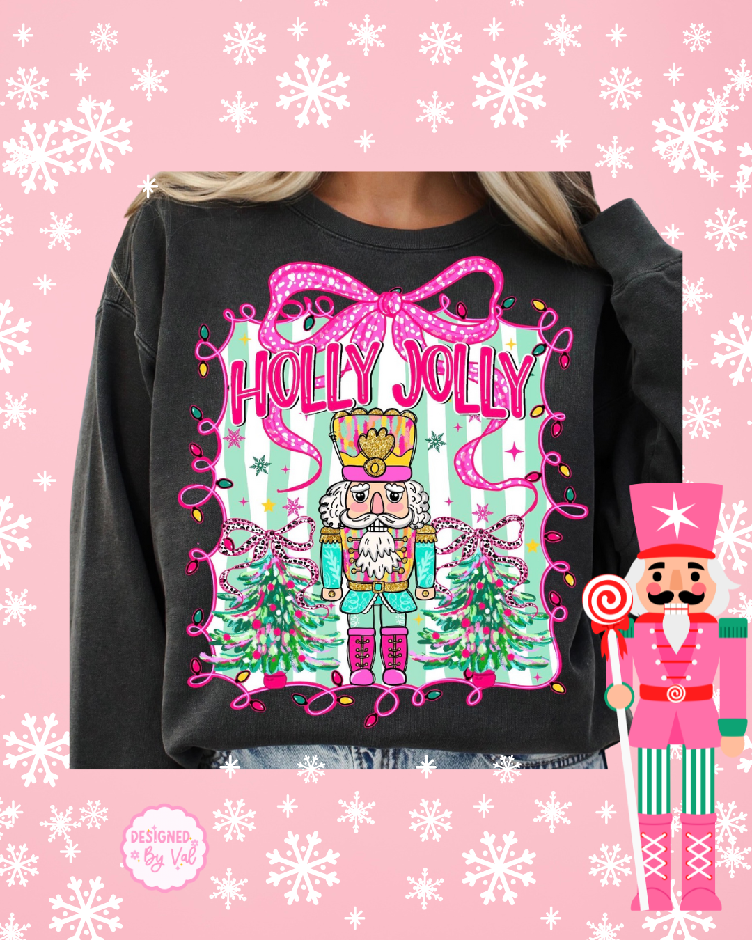 holly jolly nutcracker black tee
