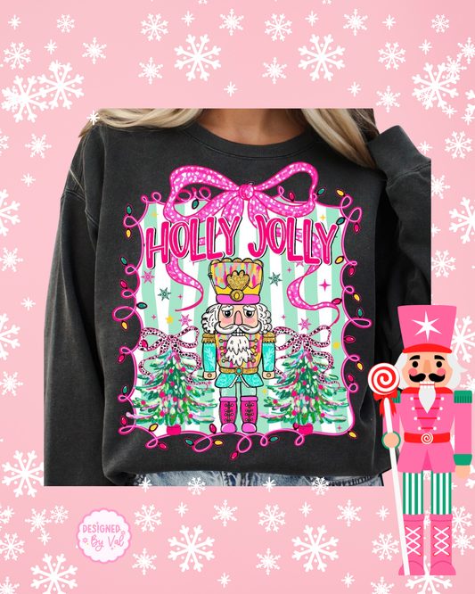 holly jolly nutcracker black sweatshirt